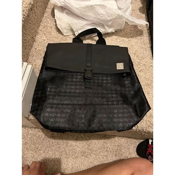 TANGER Large Unisex Back Houndstooth Backpack Laptop Tablet Bag Tote - Picture 3 of 3